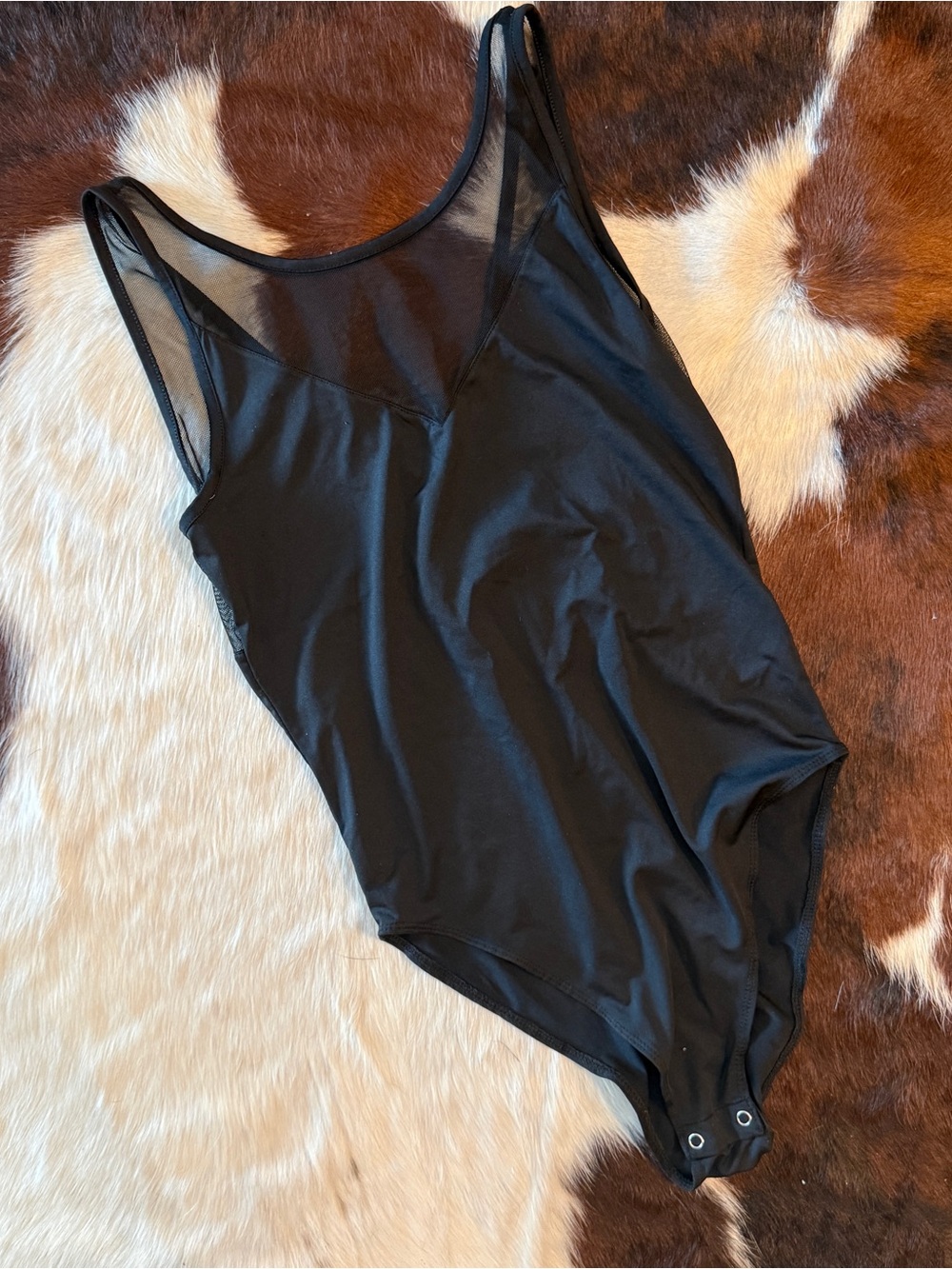 Kendall & Kylie Black Sheer Mesh Bodysuit Tank Top